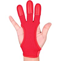 Los mejores  - FitsT4 - Guantes de tiro con arco de cuero para tiro con arco recurvo de tres dedos